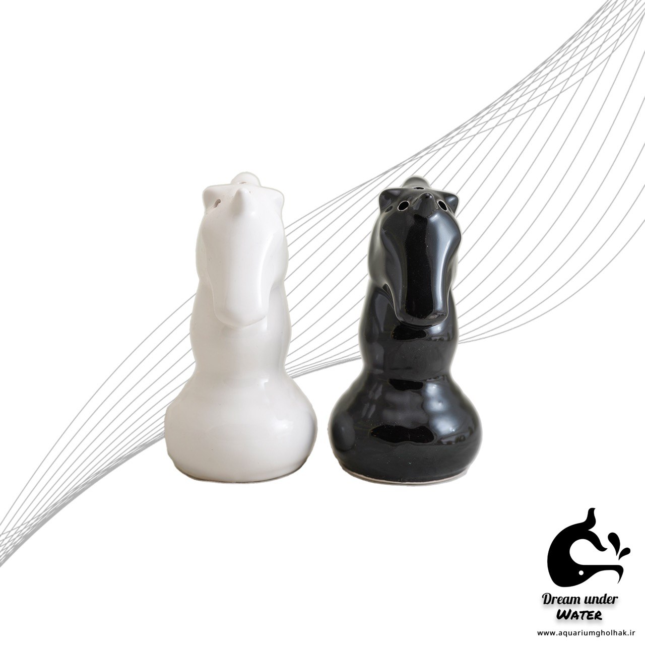 دکور مهره اسب شطرنج سرامیکی آکواریوم