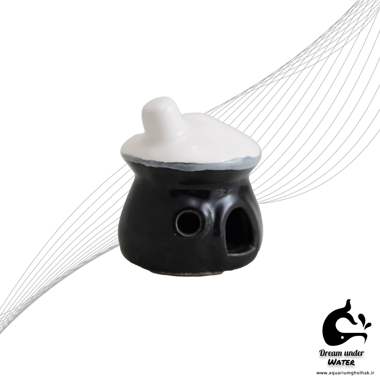 مينی دكور سراميكی خانه اسمورفا آكواريوم